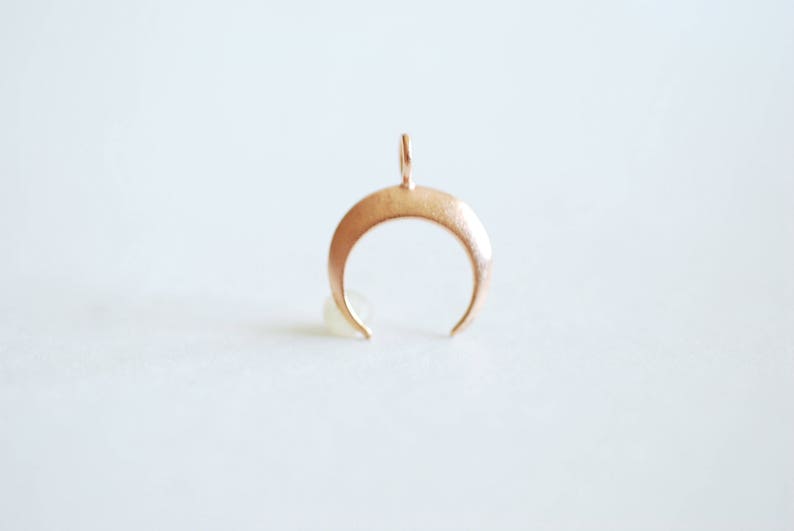 Half moon charm pendant Crescent Moon Rose Gold Tusk Charm Crescent Moon Charm Pendant- Choose Sterling Silver Moon Charm 365 Gold