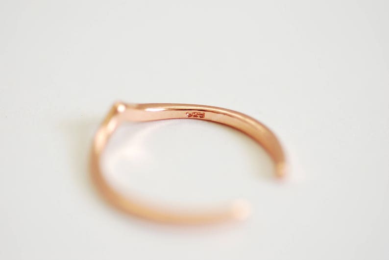 Chevron Ring in Gold Silver Rose Gold, Stackable Chevron Rings, V-Ring, Thin Chevron Ring, Minimalist Ring, Triangle Ring, Adjustable Ring image 4