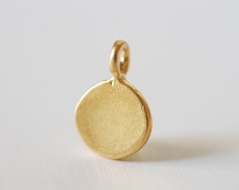 Vermeil Gold Stamping Round Disc- 18k gold plated over Sterling Silver Disc, Personalized gold stamping blanks disc, beads, 264