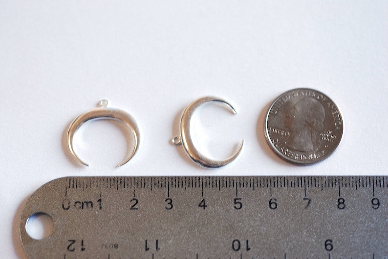 Half Moon Charm Silver Half Circle Moon Charm Pendant Silver Moon Sterling Silver Crescent Moon Charm- 925 Silver Moon Pendant Tusk,170