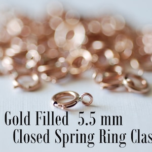 25 Stück - 14k Rose Gold gefüllt Frühling Spangen - 5,5 mm geschlossen Karabinerverschluss - Schmuckzubehör Verschluss - Rosa Gold Verschluss - Großhandel Schmuck