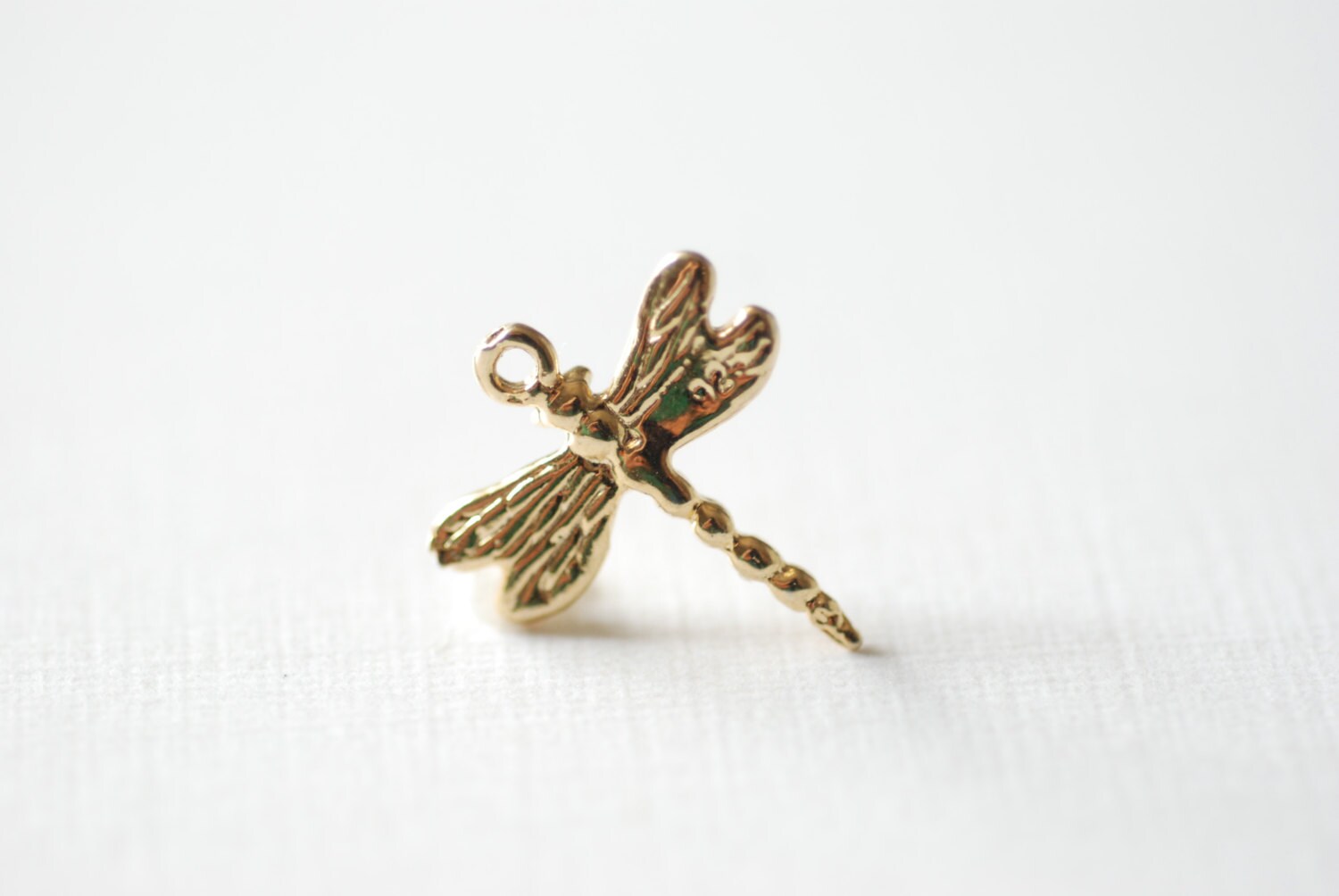 Vermeil Gold Dragonfly Charm 18k Gold Plated Over Sterling | Etsy
