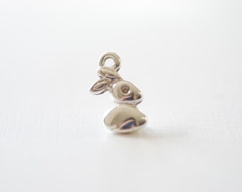 Charm de conejo de plata esterlina, Charm de animal de plata esterlina, Colgante de conejo, Charm de conejo de plata, Conejo de plata, 59