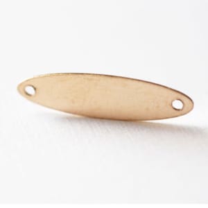 14kt Gold Filled Oval Stamping Blank with Two Holes, Gold Filled Stamping Blank, Oval Blank, Oval Connector, Gold Filled Name Plate