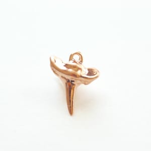 Vermeil Rose Gold Shark Tooth, Small Vermeil Shark Tooth, Rose Gold Shiny Shark Tooth Charm,18k gold over Sterling Silver Shark Tooth 94