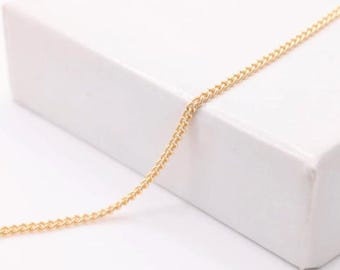 1.2mm  Curb Chain l 14k gold filled Sterling Silver Curb Chain Permanent Jewelry Unfinished [CURB-01 ]