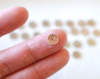 14k Gold Filled Round Letter Connectors - Permanent Jewelry Sterling Silver Alphabet Letter Initial Connector Gold Filled [GFCH4-402-453]