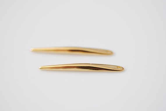 21X2.5mm 24k gold vermeil 1 pc Diamond Spike Pendant SMALL 925 Oxidized Sterling Silver
