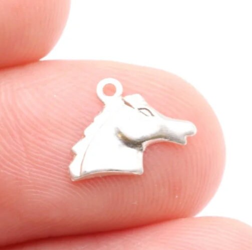 Ciondolo Testa Di Cavallo In Argento 925 Ossidato Con Zirconi - Collana Equestre Con Catena 16-18 Pollici