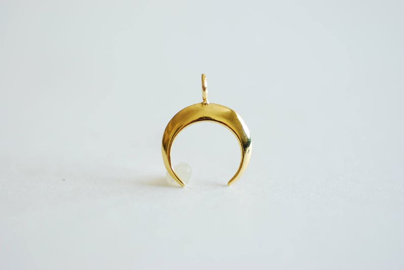 Half moon charm pendant Crescent Moon Rose Gold Tusk Charm Crescent Moon Charm Pendant- Choose Sterling Silver Moon Charm 365 Gold