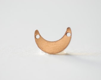 14k Gold Filled Crescent Blank Charm, Gold Crescent Moon Blanks, Gold Filled Crescent Moon Connector Link Charms