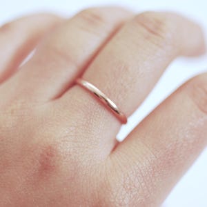 Minimalist Thin Ring Band, Adjustable Ring, Choose Sterling Silver, Gold, Rose Gold, Wedding Band Ring, Simple Everyday Ring, Open Ring, image 5