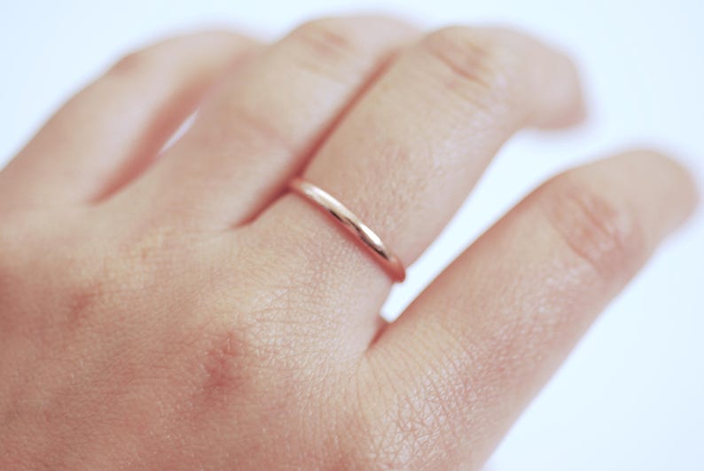 Minimalist Thin Ring Band, Adjustable Ring, Choose Sterling Silver, Gold, Rose Gold, Wedding Band Ring, Simple Everyday Ring, Open Ring, image 5