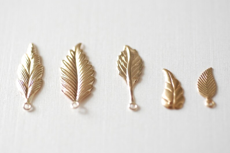 14k Gold Filled LEAF Pendants Charms Blanks Drops Dangles Etsy