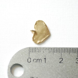 Matte Vermeil Gold Heart Charm 18k gold plated over sterling silver heart pendant, Gold Flat Stamping Heart Blanks, Personalize Heart, 87 image 3