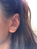 Star Ear Crawler Earrings- 925 Sterling Silver Ear Climbers, Cluster Star Earrings, ear pins, ear climber earrings, Ear Sweeps Jacket [389]