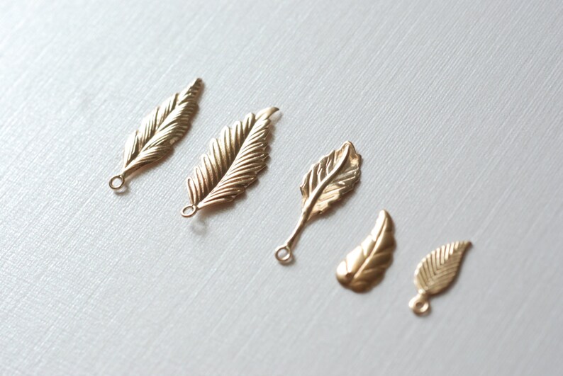 14k Gold Filled LEAF Pendants Charms Blanks Drops Dangles Etsy
