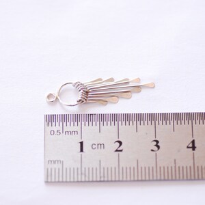 Tofsberlock med paddeltråd - 925 sterlingsilver eller vermeil 18k guld tofsberlocker tofs för örhängen DIY smyckestillverkning Sunburst tofs bild 4