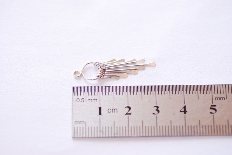 Tofsberlock med paddeltråd - 925 sterlingsilver eller vermeil 18k guld tofsberlocker tofs för örhängen DIY smyckestillverkning Sunburst tofs bild 4