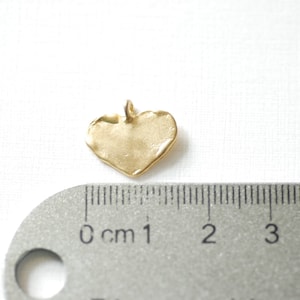 Matte Vermeil Gold Heart Charm 18k gold plated over sterling silver heart pendant, Gold Flat Stamping Heart Blanks, Personalize Heart, 87 image 4