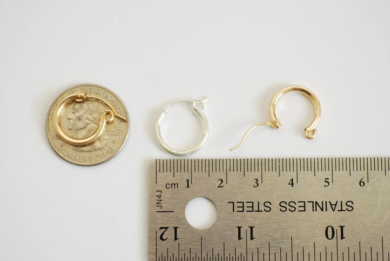 14k Gold Filled Hinged Hoops Huggie Hoop Earrings 15mm X 2mm | Etsy