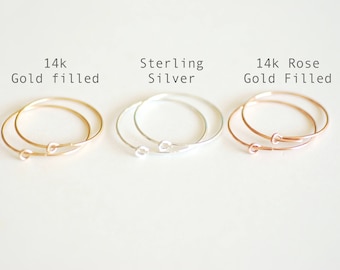 2 pairs, 14k gold filled Hoop earring ear wire, gold filled ear hoops, 20mm, Dangle earrings, Sterling Silver, Rose Gold Filled, Hoops