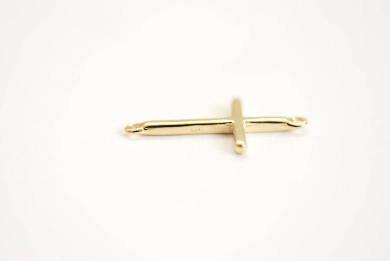 Vermeil Gold Cross Connector Charm 22k Gold Plated Over - Etsy