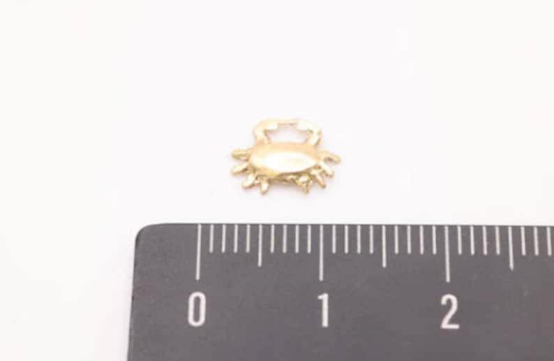 K&ouml;nnte beinhalten: Ein goldfarbener Krebsschmuckanh&auml;nger. Der Anh&auml;nger ist etwa 2,5 cm gro&szlig; und aus Metall.