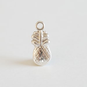 Sterling Silver Pineapple Charm- Sterling Silver Hawaiian Pineapple Dole Charm Pendant, Pineapple Charms,Fruit Charm,Wholesale Silver Charms