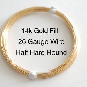 Pay by Foot, 14k Gold Filled Wire 26 Gauge Gold Filled Wire, Gold Wire, 26 Gauge Wire/Half Hard Wire/Jewelry Wire/Earring Wire/Necklace Wire