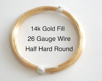 14k Gold Filled Wire 26 Gauge - Half Hard Jewelry Wire (Pay Per Foot)