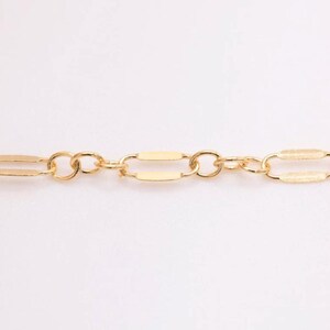 14/20 GF 2.5mm Long and Short Dapped Sequin Chain, 14k Gold Filled Sequin Chain, razor blade chain, 14k gf choker chain, chain by foot image 5