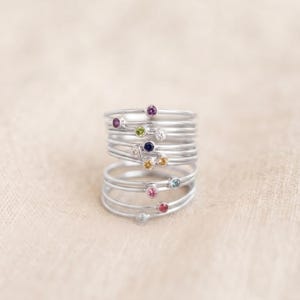 Birthstone Stacking Ring/ Minimal Ring/ Custom Ring/ Birthstone Jewelry/ 14k Gold Filled Ring/ Midi Ring/ Everyday Ring/ Birthstone Ring image 7