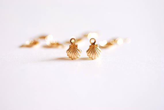14k Gold Filled or Sterling Silver Scallop Seashell charm Permanent Jewelry  marine life  clam shell  oyster shell  WHOLESALE GOLD FILLED