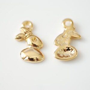 Vermeil Gold Bunny Rabbit Charm, 18k Gold Plated Over Sterling Silver ...