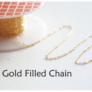 5ft 14k Gold Filled Chain, Gold Flat Chain, 1.3mm width Chain