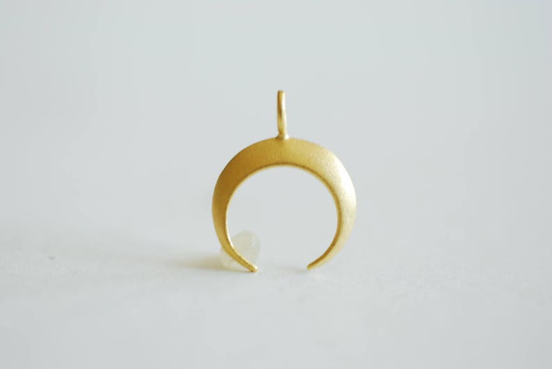 Half moon charm pendant Crescent Moon Rose Gold Tusk Charm Crescent Moon Charm Pendant- Choose Sterling Silver Moon Charm 365 Gold