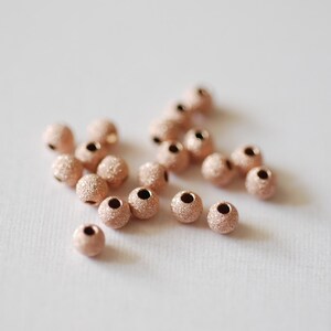 10pcs Rose Gold Filled Stardust Beads, 14k Rose Gold Filled Round Spacer Beads, 10 pcs Bulk, 3 mm