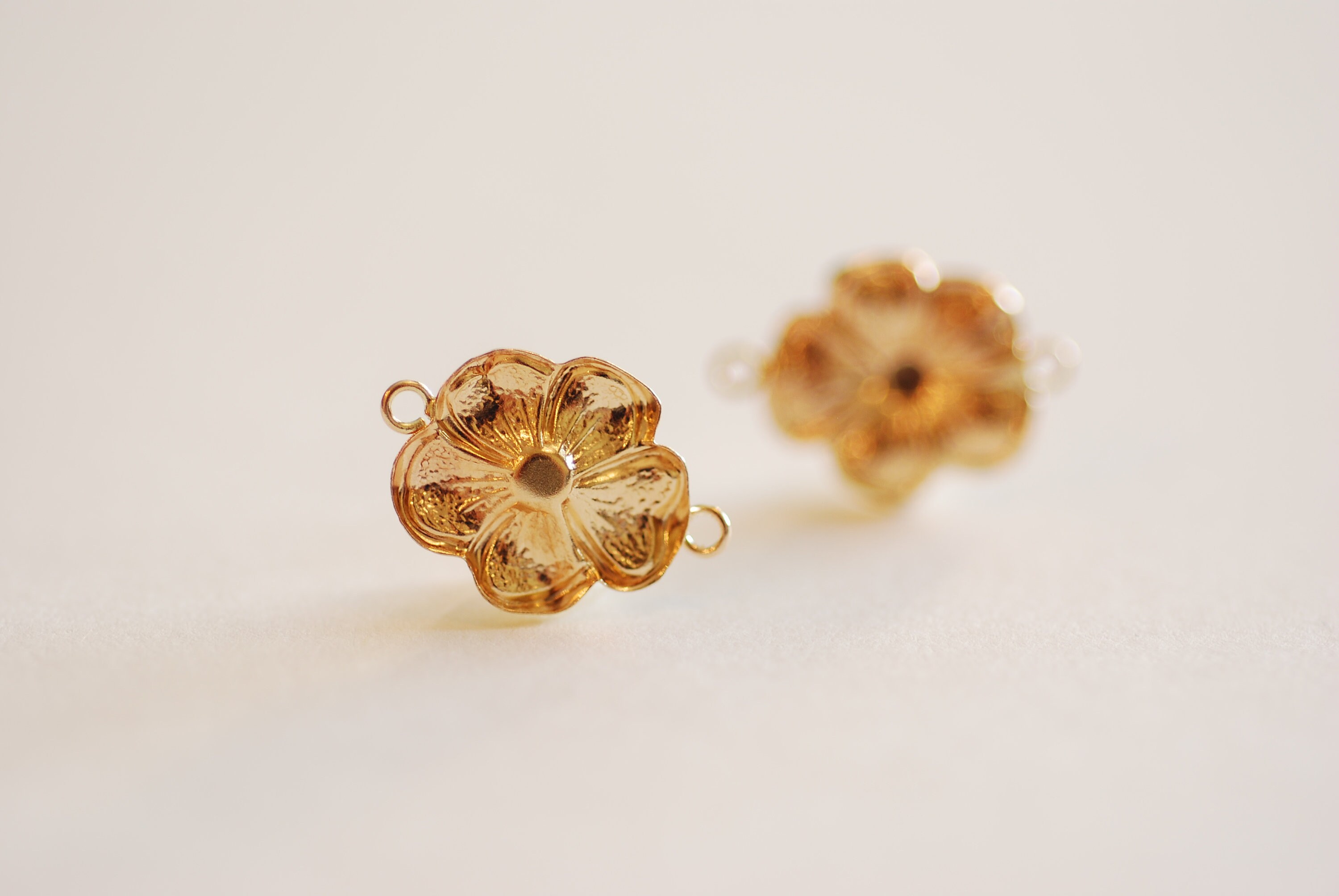 14k Gold Filled Flower Connector Charm- 14kgf Flower Charm