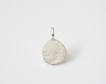 Sterlingzilveren blanco schijf - 925 stempelschijven, zilveren ronde bedels, sterlingzilver gehamerd ronde schijf bedel, zilveren label, ronde kralen, 97
