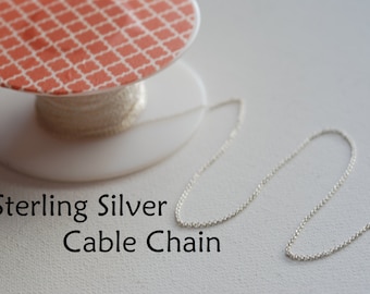 6 ft Sterling Zilveren Kabel Ketting, 1.15mm Sterling Zilveren Ketting, Zilveren Ketting Ketting, 1.15 mm kabel ketting sterling zilver [CH02]