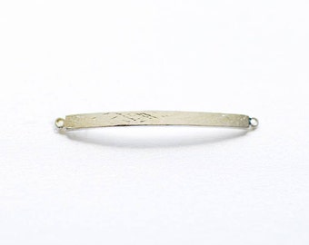 Sterling Silver Curved Bracelet Bar Connector Charm- 925 Silver Blanks, Sterling Silver Stamping Bracelet Plate, Personalize Engrave [ 207 ]