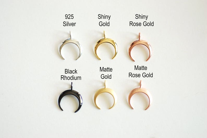 Half moon charm pendant Crescent Moon Rose Gold Tusk Charm Crescent Moon Charm Pendant- Choose Sterling Silver Moon Charm 365 Gold