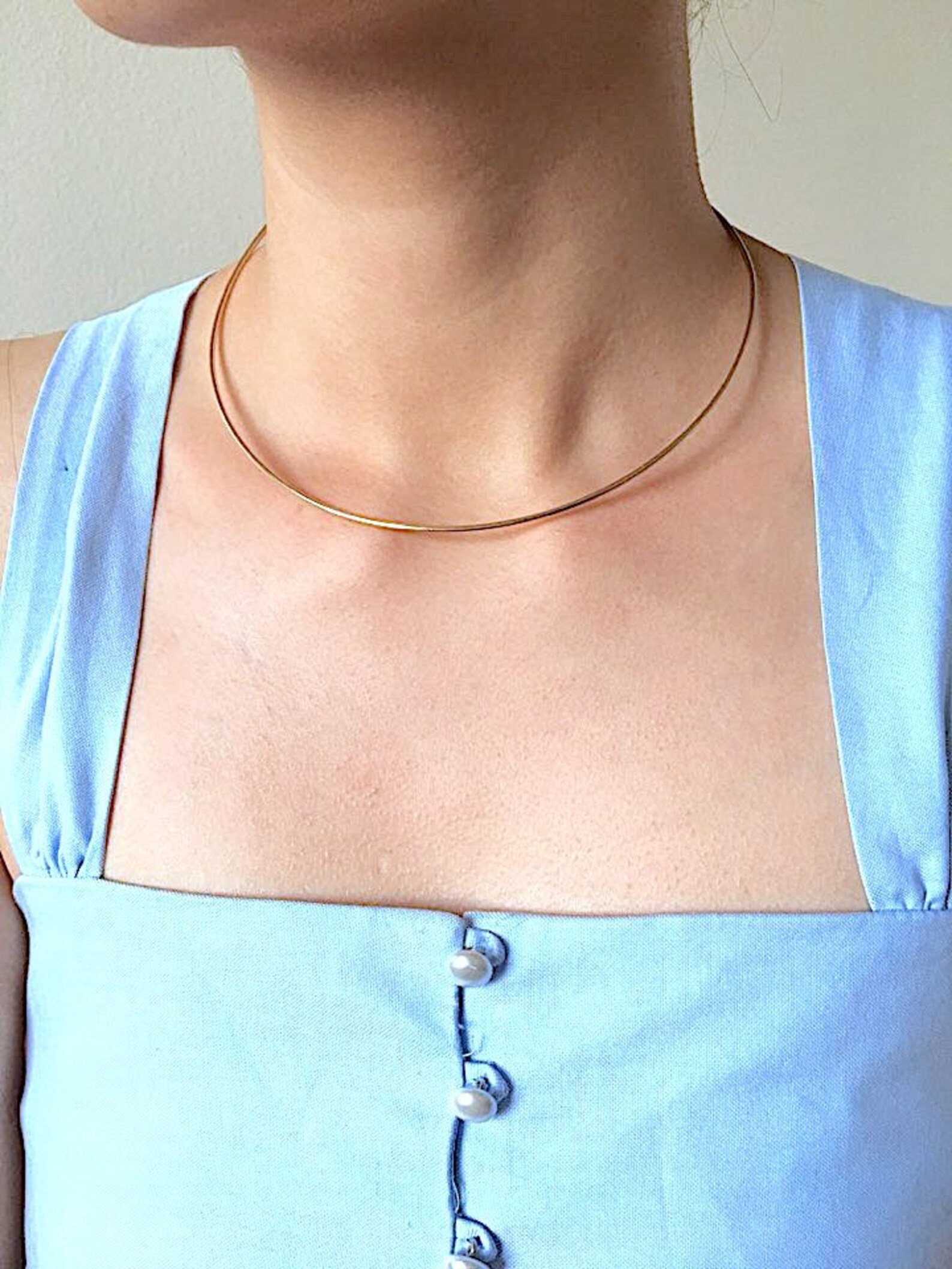 Gold Choker Necklace 14k Gold Filled Choker Necklace Gold Etsy