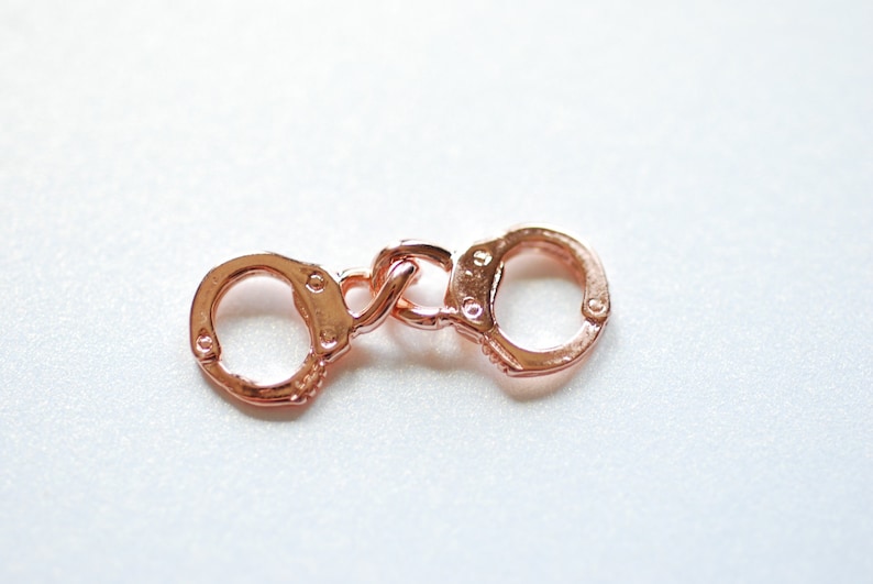 Vermeil Rose Gold Handcuffs 18k Gold Plated Over Sterling Etsy
