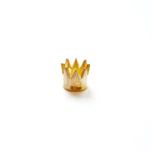 Shiny Vermeil Gold Crown Charm- 18k gold plated over sterling silver crown charm, Gold Crown Pendant Charm, Princess Crown Necklace 197