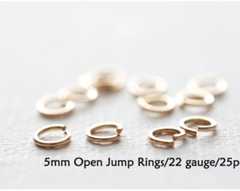 5mm Open Jump Ring 14k Gold Filled  20 Gauge 25 pcs  Jewelry Findings by VermeilSupplies