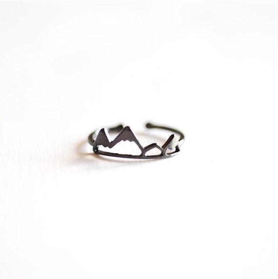 Mountain Range Bracelet Rhodium on Sterling Silver Adjustable Mountain Range Bracelet Rhodium on Sterling Silver Adjustable