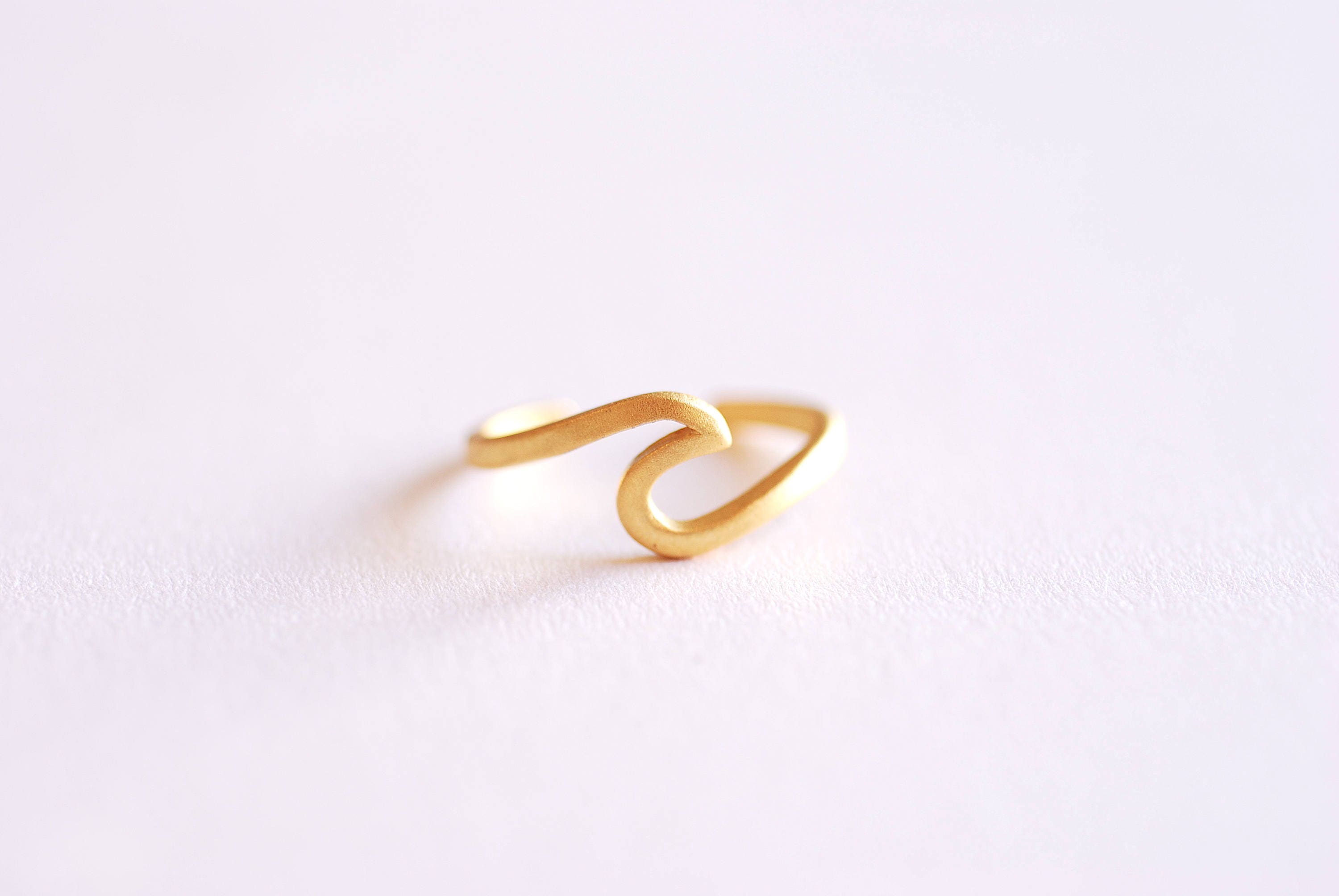 Matte Gold Adjustable Wave Ring- Nalu Ring, Ocean Ring, Tidal Wave Ring ...