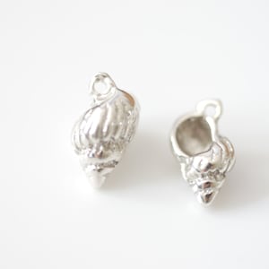 Sterling Silver Sea Shell Conch Shell Charm Pendant- 925 Sterling SIlver Sea Life Shell Pendants, Silver Shell Charm, Silver Hermit Shell,69